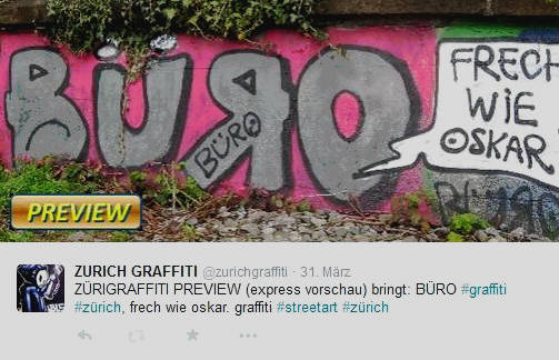 TIMELINE graffiti magazin zeigt brandneue und exklusive graffiti fotos aus zürich jetzt als vorschau auf seinem TWITTER accounht @zurichgraffiti