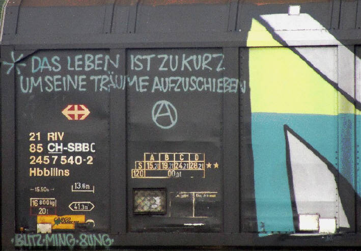 NOFX freight graffiti das leben ist zu kurz um seine träume aufzuschieben
