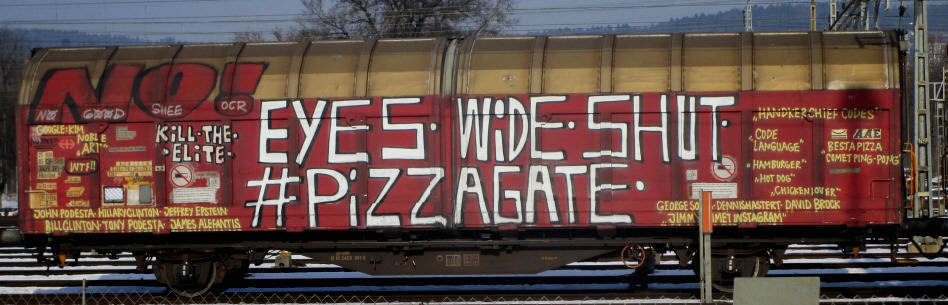 PIZZAGATE SBB-güterwagen graffiti zürich cargo train graffiti freights BEFORE CENSORSHIP
