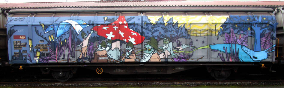 zukunft ist luxus freight graffiti halluzination fliegenpilz sieben zwerge