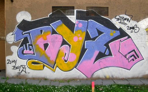 BYZ Graffiti Schimmelstrasse Zrich bei Bahnhfo Wiedikon