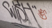 WISH graffiti tag. NES grafiti tag zrich
