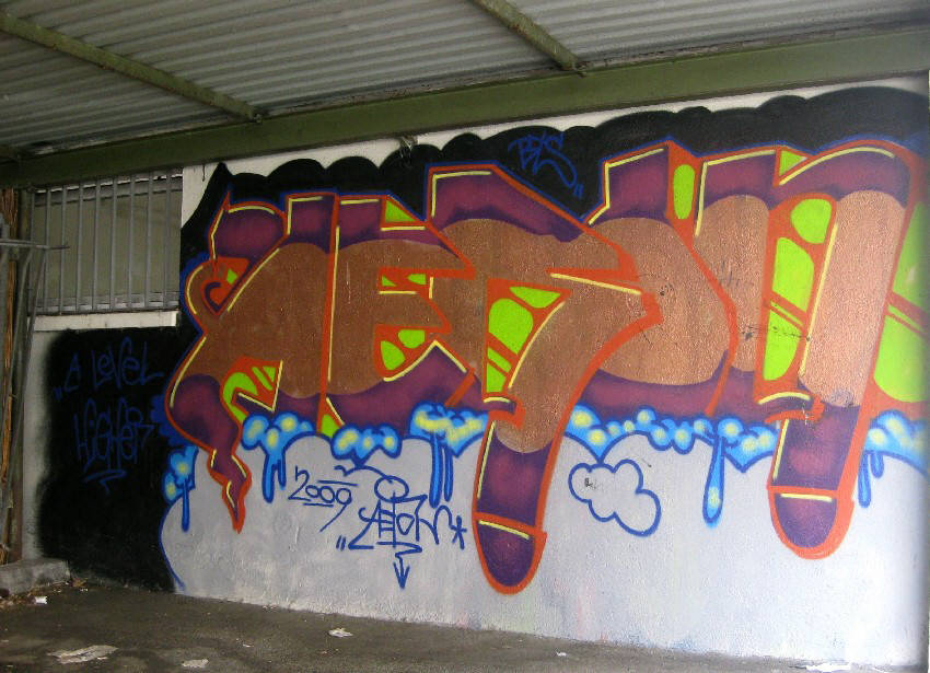 AERON BYS graffiti crew zrich schweiz zurich switzerland. a level higher. 2009