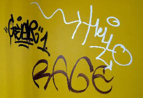 GEAR 1 graffiti tag HELLO graffiti tag RAGE graffiti tag zürich
