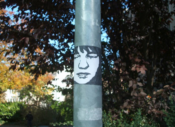 ULRIKE MEINHOF, deutsche widerstandskmpferin 1934-1976. street art kleber zrich schweiz. 