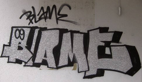 BLAME graffiti rmerhof-platz zrich hottingen, oktober 2009