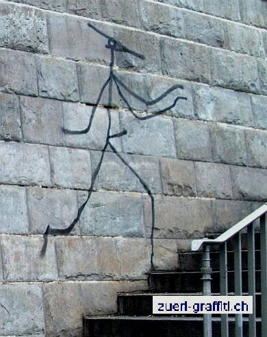 Harald Ngeli Graffiti auf der Treppe vom Seilergraben zum Hirschengraben bei der Mhlegasse Zrich.