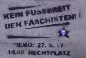 kein fussbreit den faschisten demo hechtplatz zrich 27.9.1997