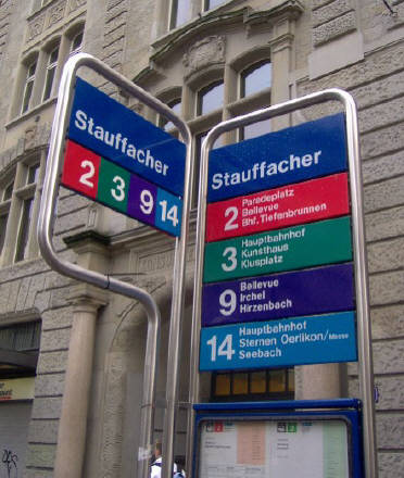 Tramhaltestelle Stauffacher Zürich
