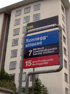 Tramhaltestelle Sonneggstrasse Zrich Tram Nummer 7 Tramlinie 15