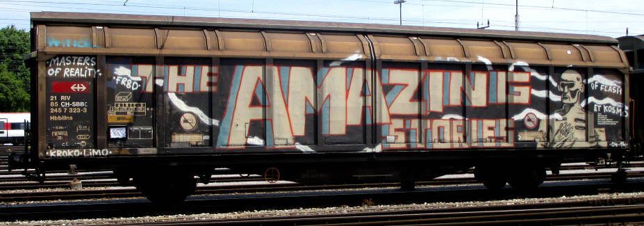 AMAZING STORIES MASTERS OF REALITY FLASH AND KOSMO SBB-güterwagen graffiti