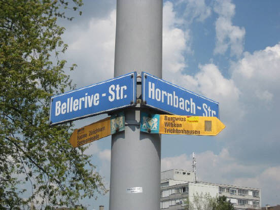 bellerivestrasse ecke hornbachstrasse strassentafel zürich