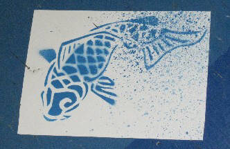 fish graffiti stencil. fisch schablonen graffiti