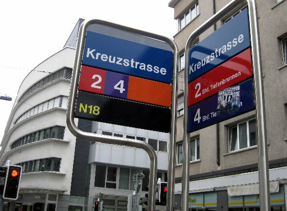SEEFELDSTRASSE ZÜRICH RIESBACH Tramhaltestelle Kreuzstrasse VBZ Züri-Linie